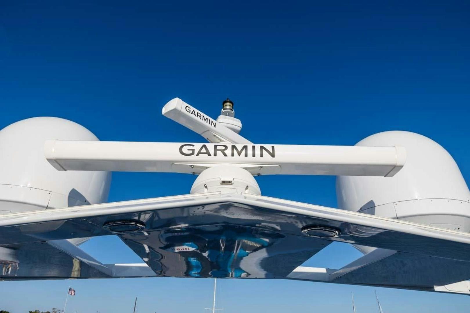 a close-up of a white airplane aboard MARGATE Yacht for Charter