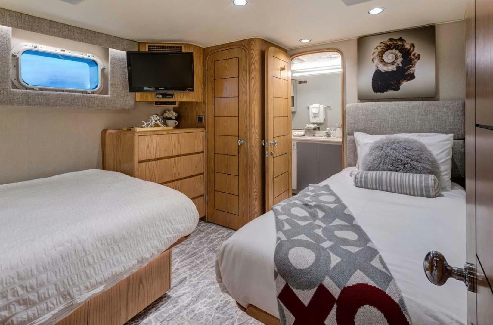 a couple of beds in a hotel room aboard MARGATE Yacht for Charter