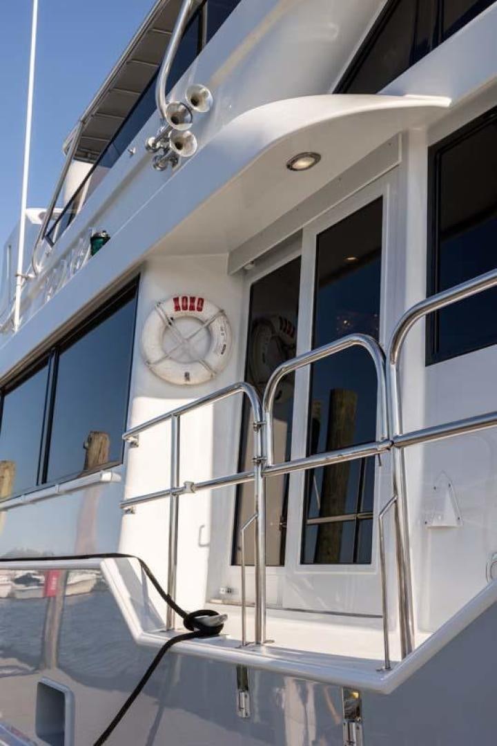 the side of a boat aboard MARGATE Yacht for Charter