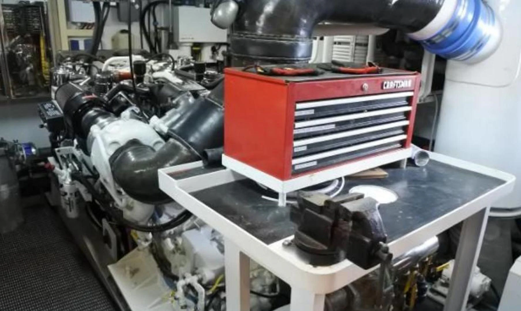 a machine with a large metal object on top aboard MY LADY ALASKA Yacht for Sale