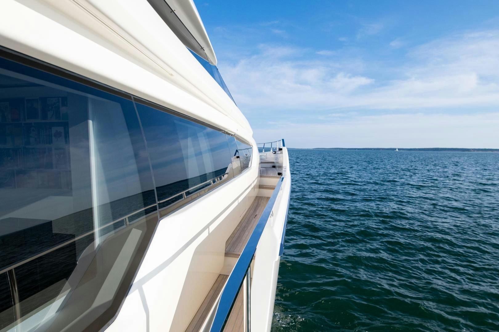 a boat on the water aboard FERRETTI 850 Yacht for Sale