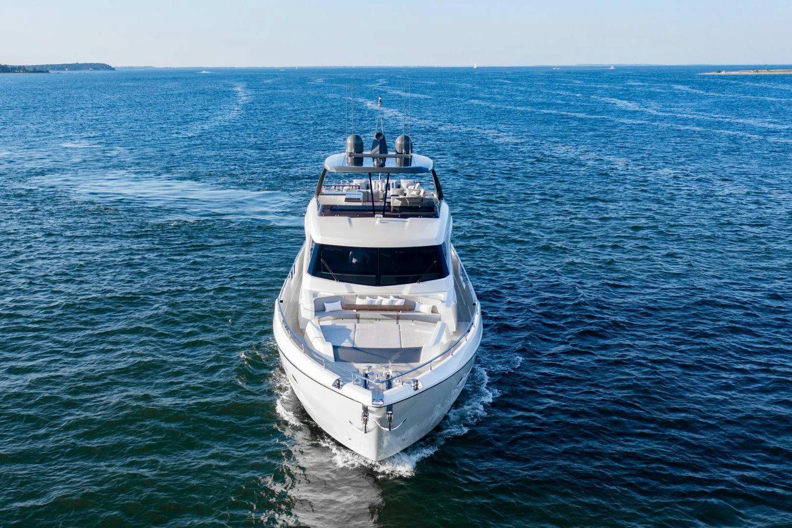 a boat on the water aboard FERRETTI 850 Yacht for Sale