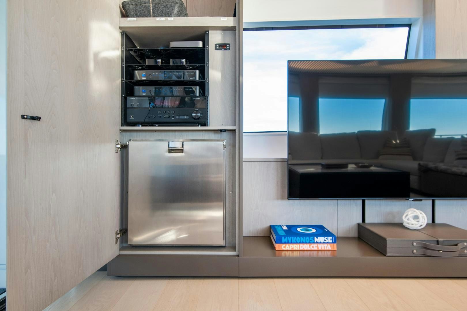 a large silver oven aboard FERRETTI 850 Yacht for Sale