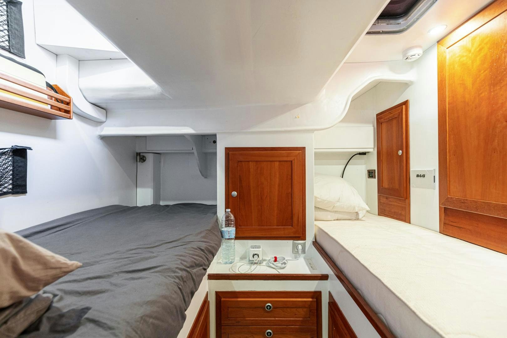 a room with two beds aboard FANCY Yacht for Sale