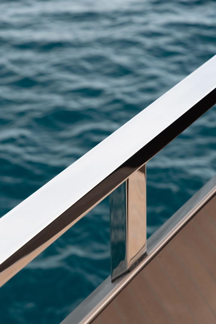 a close-up of a boat aboard EVADNE ROCK 85 HULL 4 Yacht for Sale