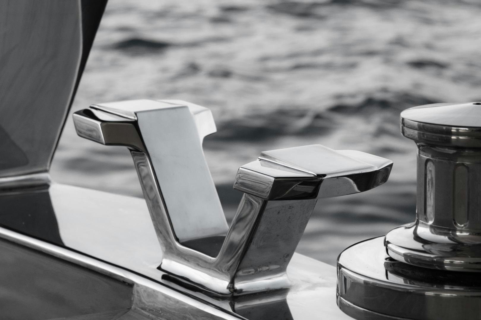 a chair on a boat aboard EVADNE ROCK 85 HULL 4 Yacht for Sale