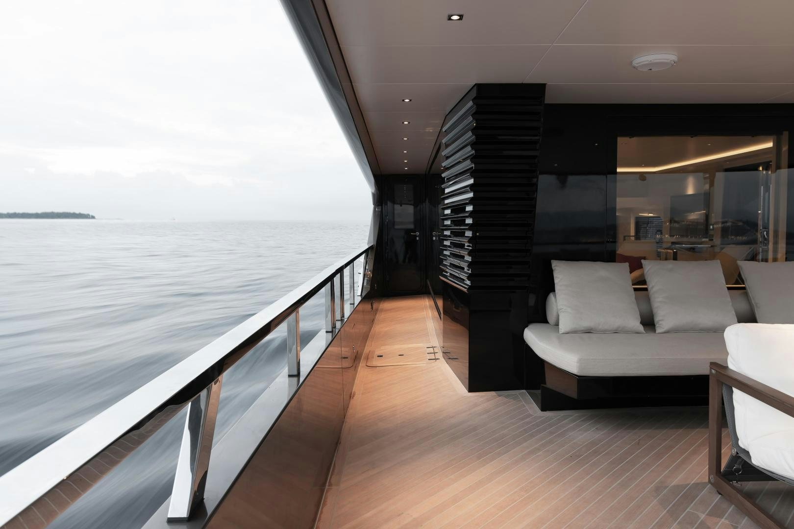 a boat on a body of water aboard EVADNE ROCK 85 HULL 4 Yacht for Sale