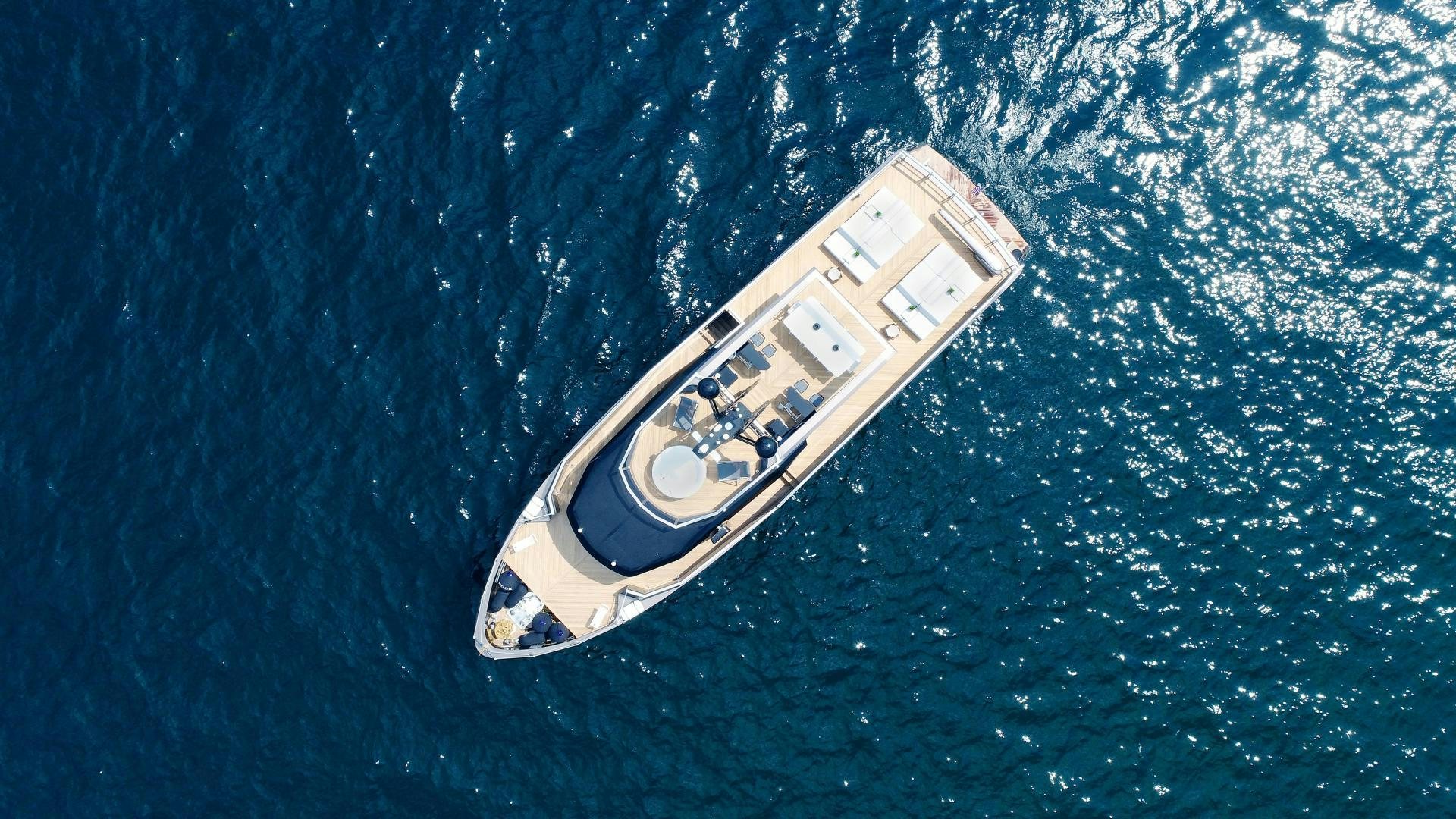 a space ship in space aboard EVADNE ROCK 85 HULL 4 Yacht for Sale