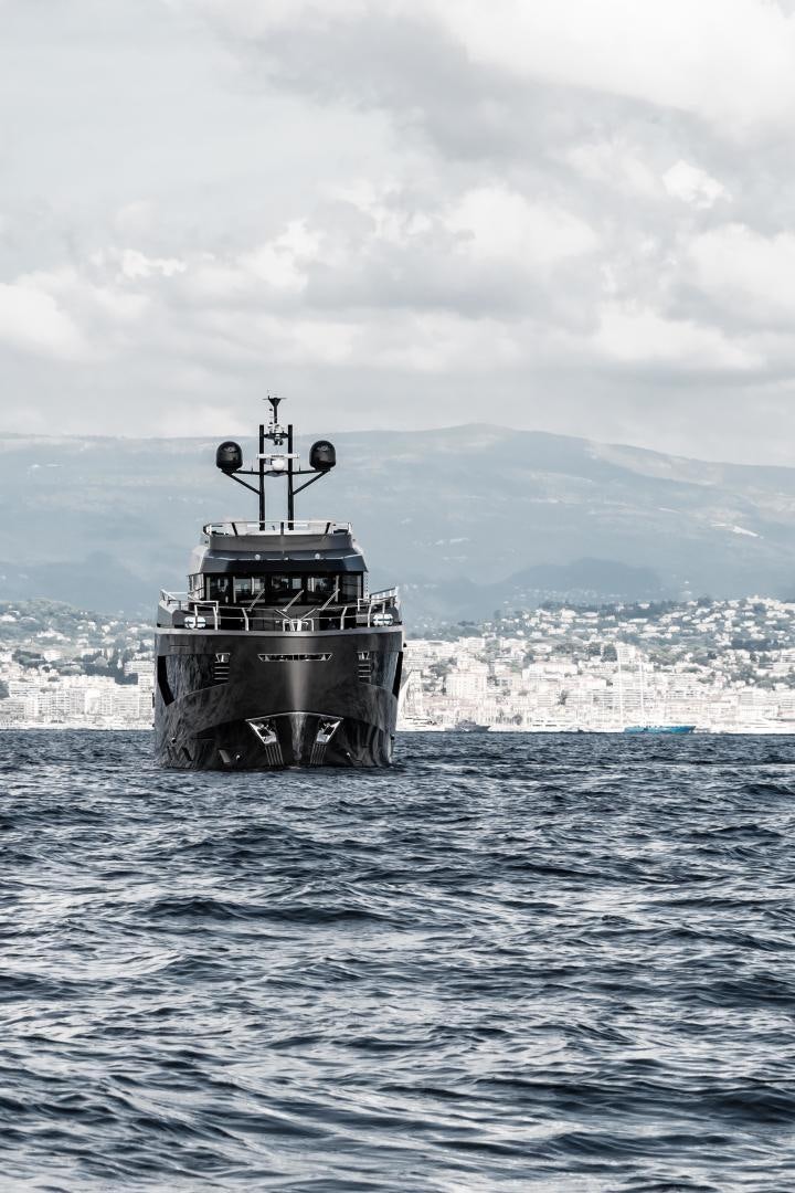 a boat in the water aboard EVADNE ROCK 85 HULL 4 Yacht for Sale