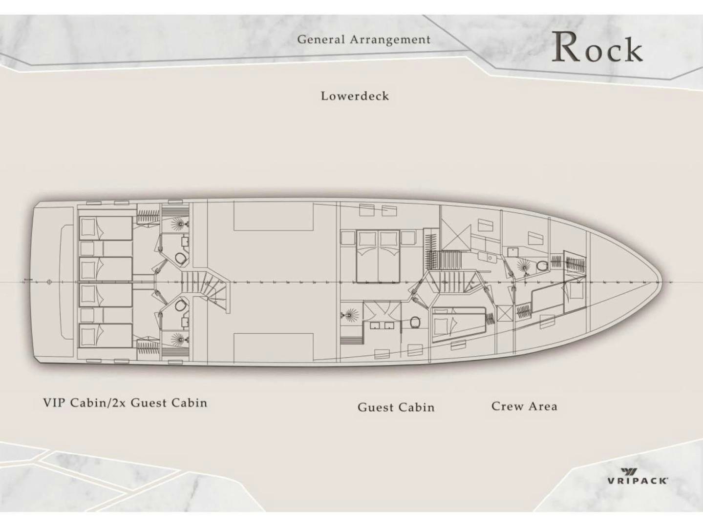 diagram, engineering drawing aboard EVADNE ROCK 85 HULL 4 Yacht for Sale