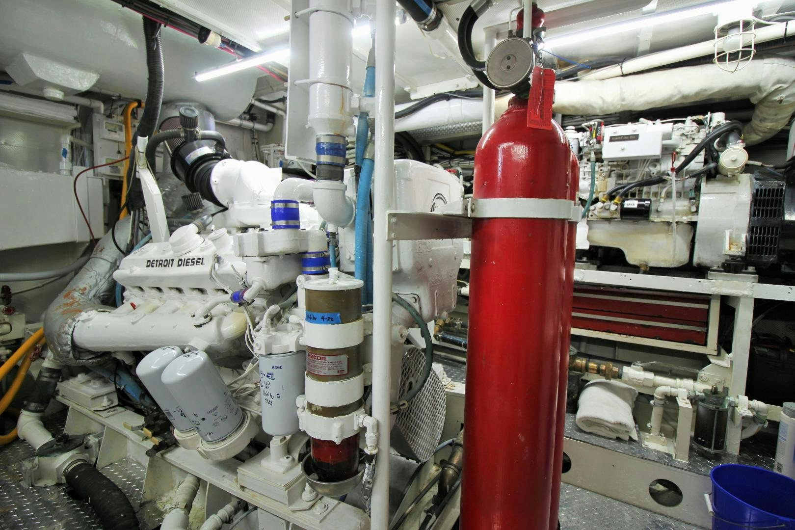 a machine in a factory aboard Independence Yacht for Sale