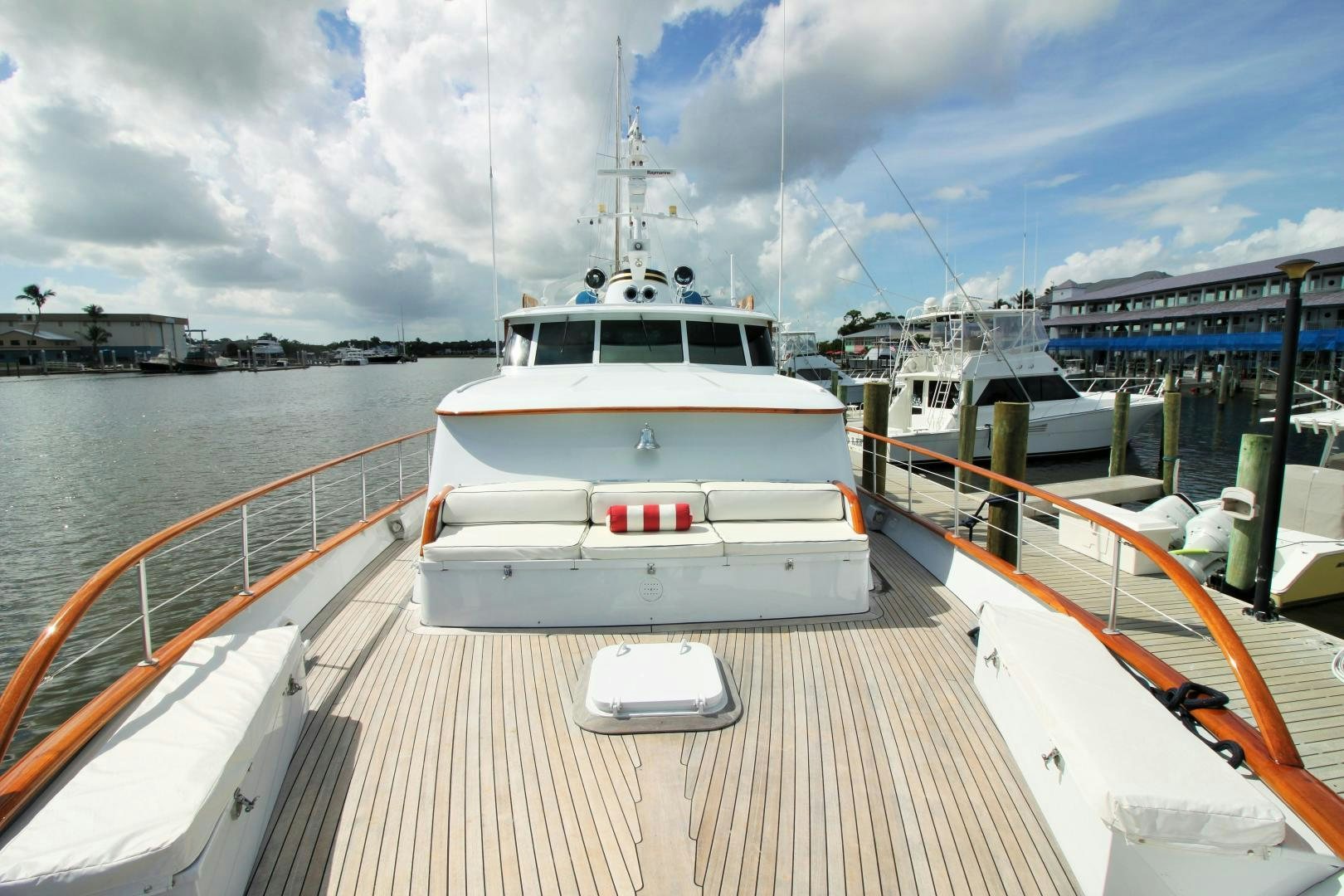 a boat on a body of water aboard Independence Yacht for Sale