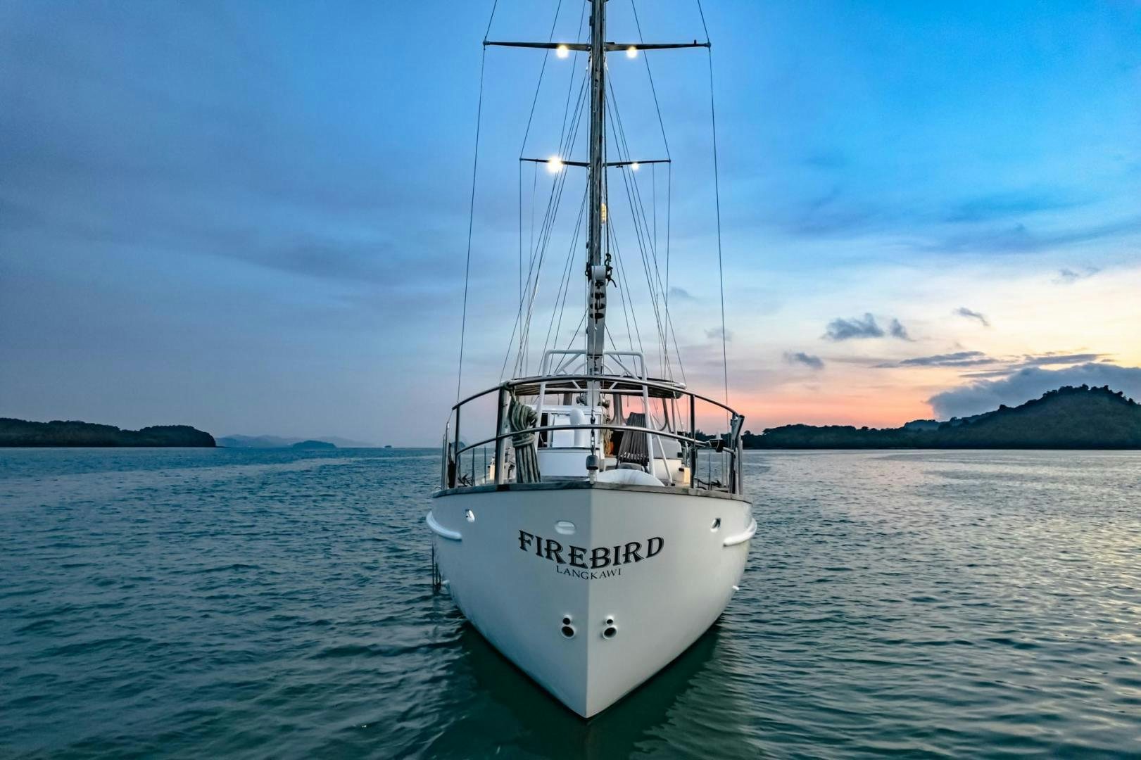 a boat in the water aboard FIREBIRD Yacht for Sale