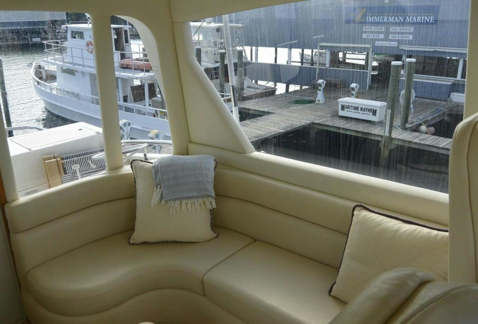 a couch on a boat aboard DOG HOUSE Yacht for Sale
