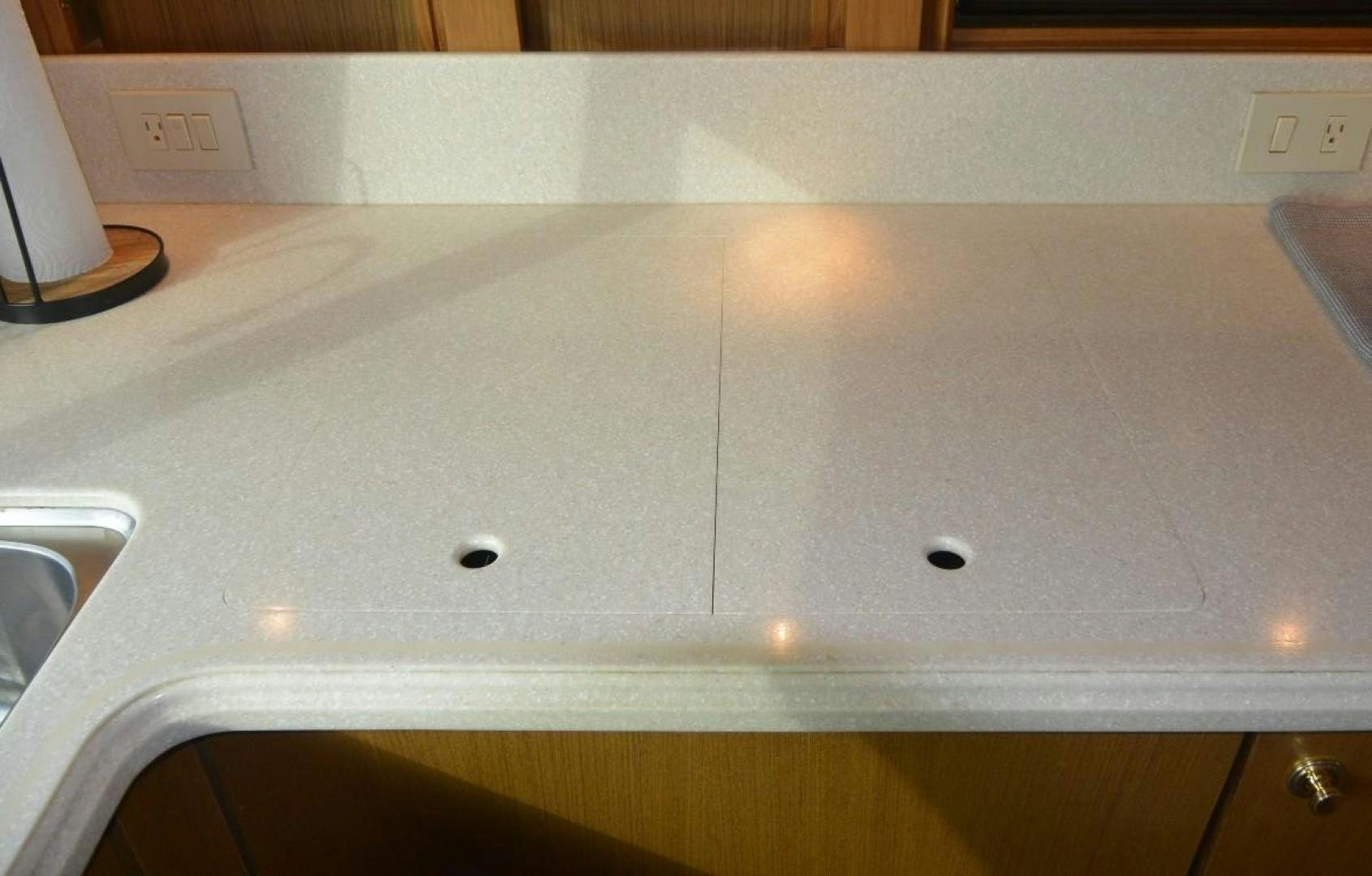 a white counter top aboard DOG HOUSE Yacht for Sale