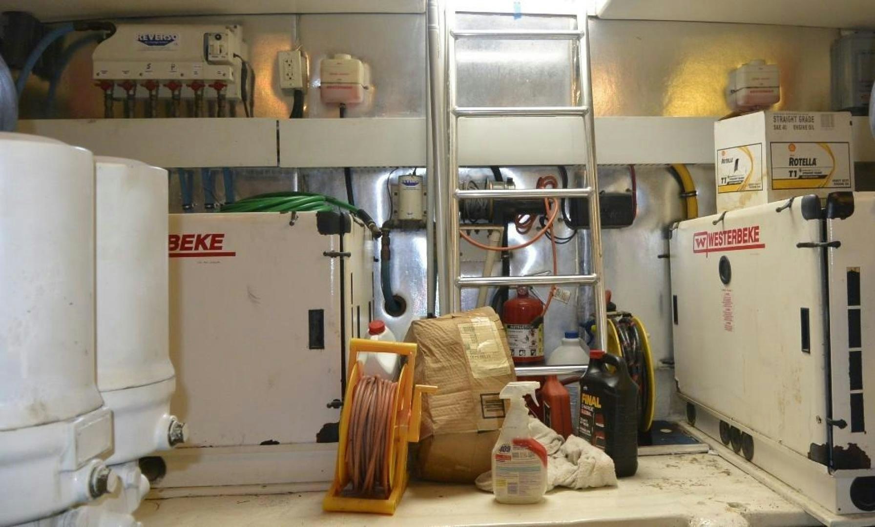 a room with many white machines aboard DOG HOUSE Yacht for Sale