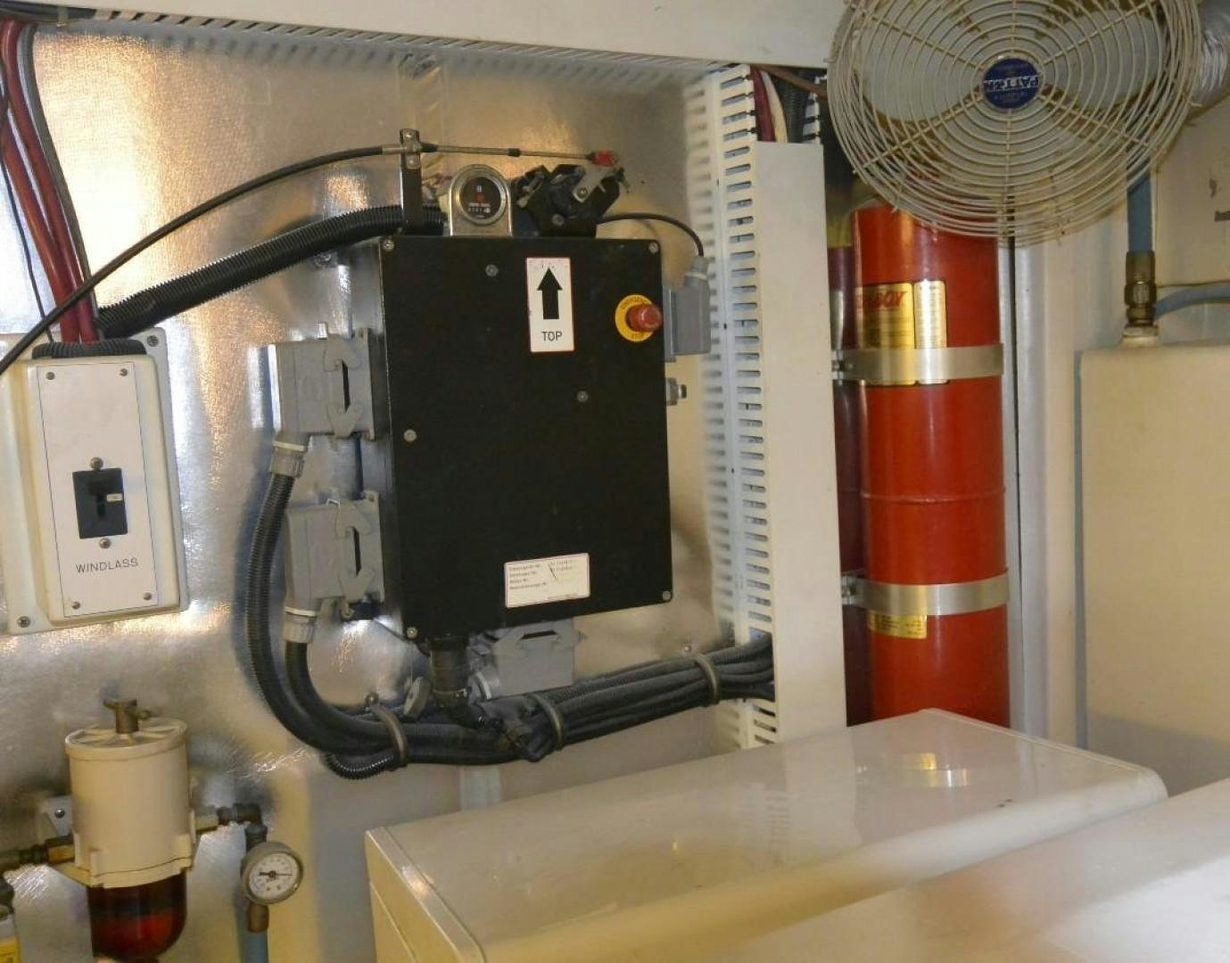 a machine with a black panel aboard DOG HOUSE Yacht for Sale