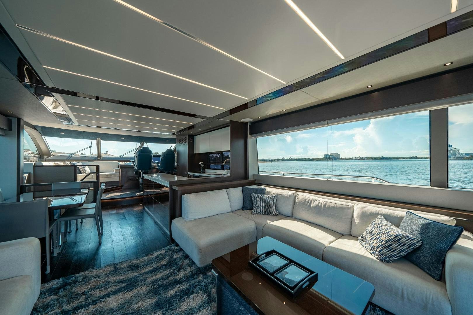 a large room with a large window aboard Life for Sale Yacht for Sale