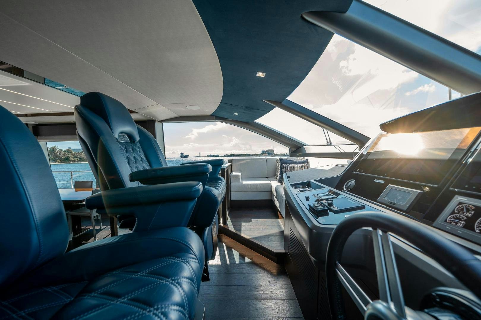 inside of a car aboard Life for Sale Yacht for Sale
