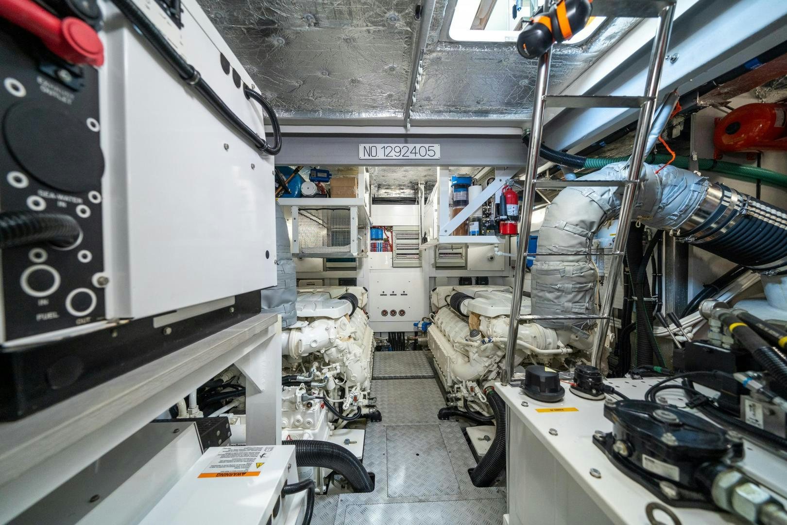 a room with machinery aboard Life for Sale Yacht for Sale