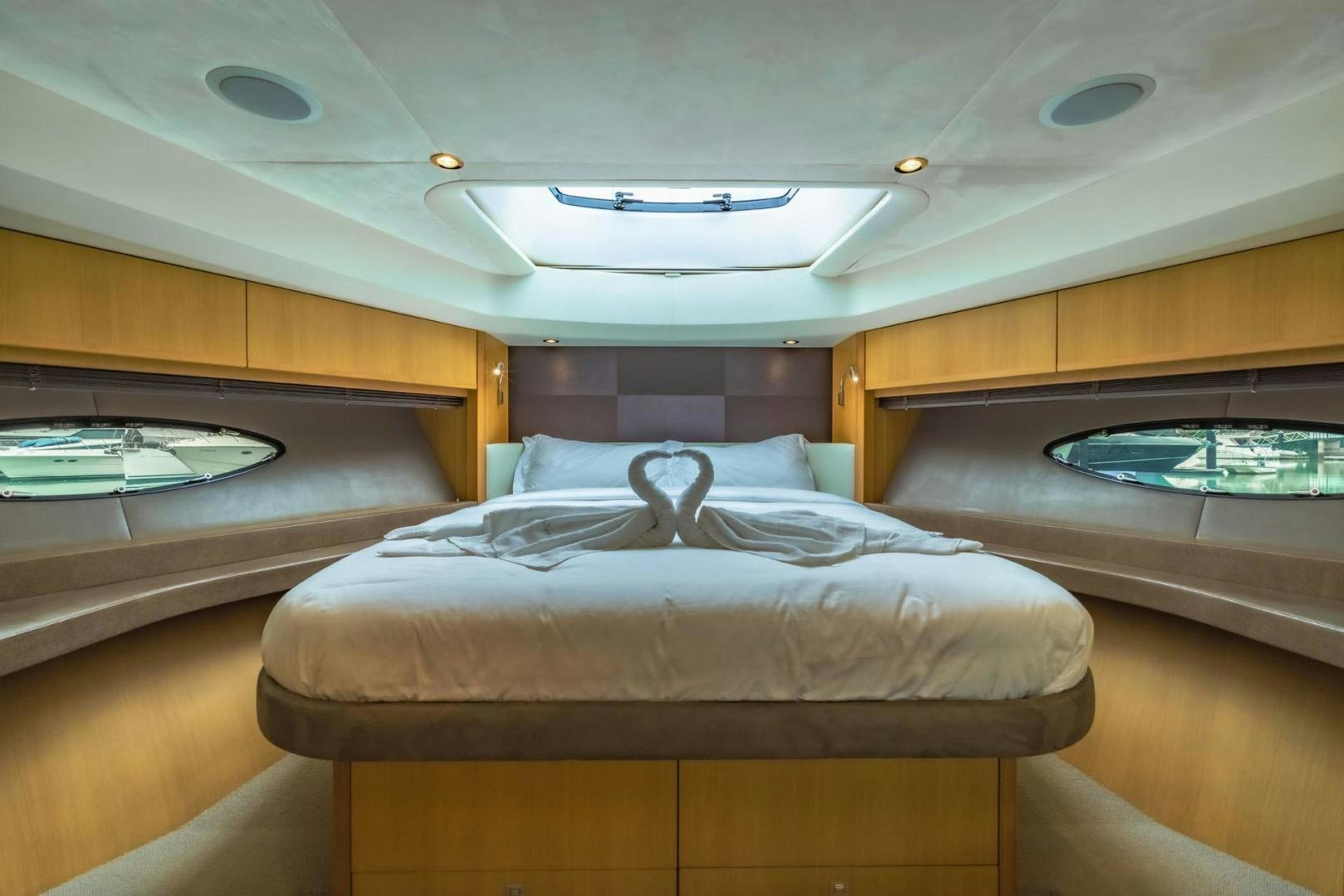 a bed in a room aboard GIFZY Yacht for Sale