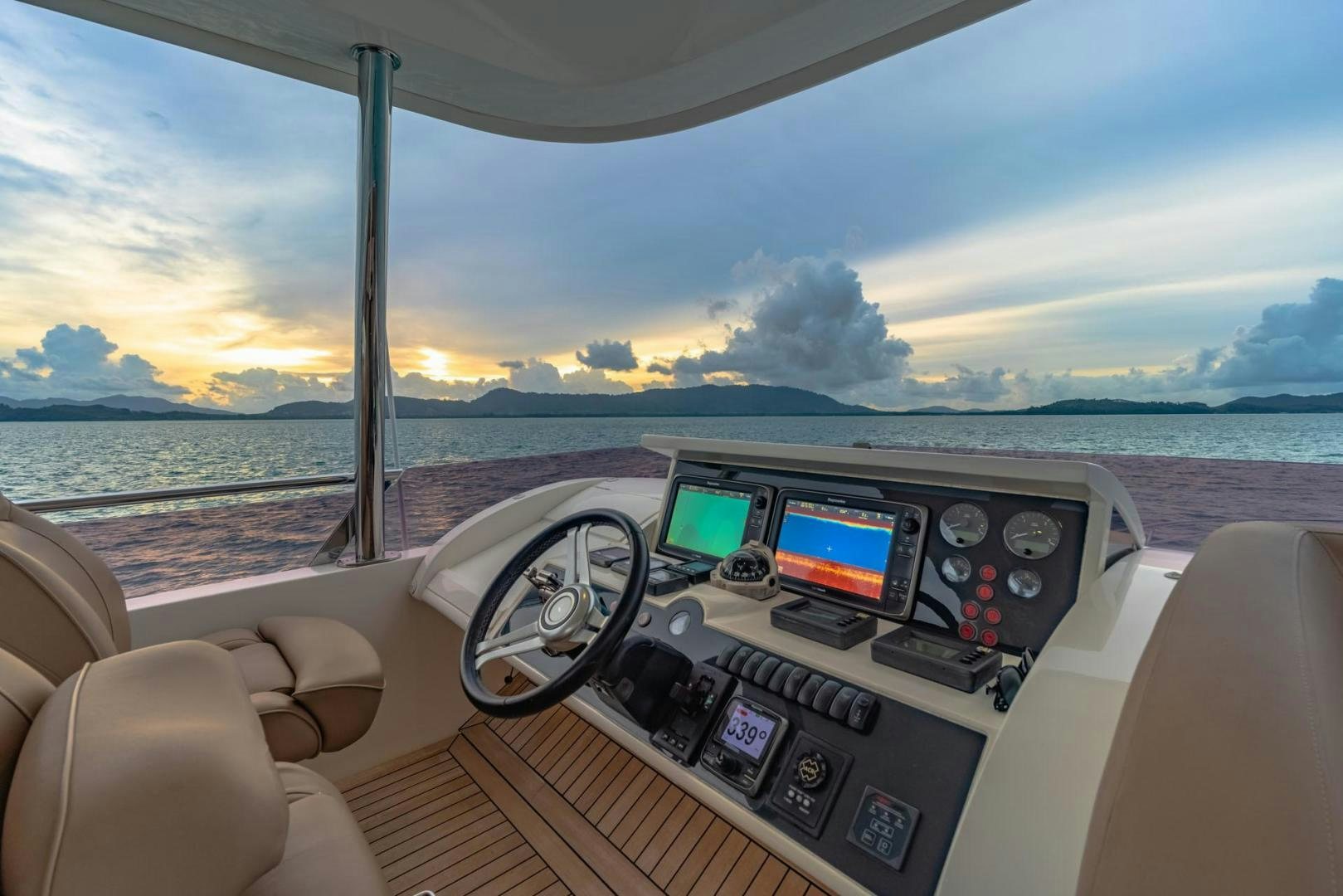 a view of the ocean from the cockpit of a plane aboard GIFZY Yacht for Sale