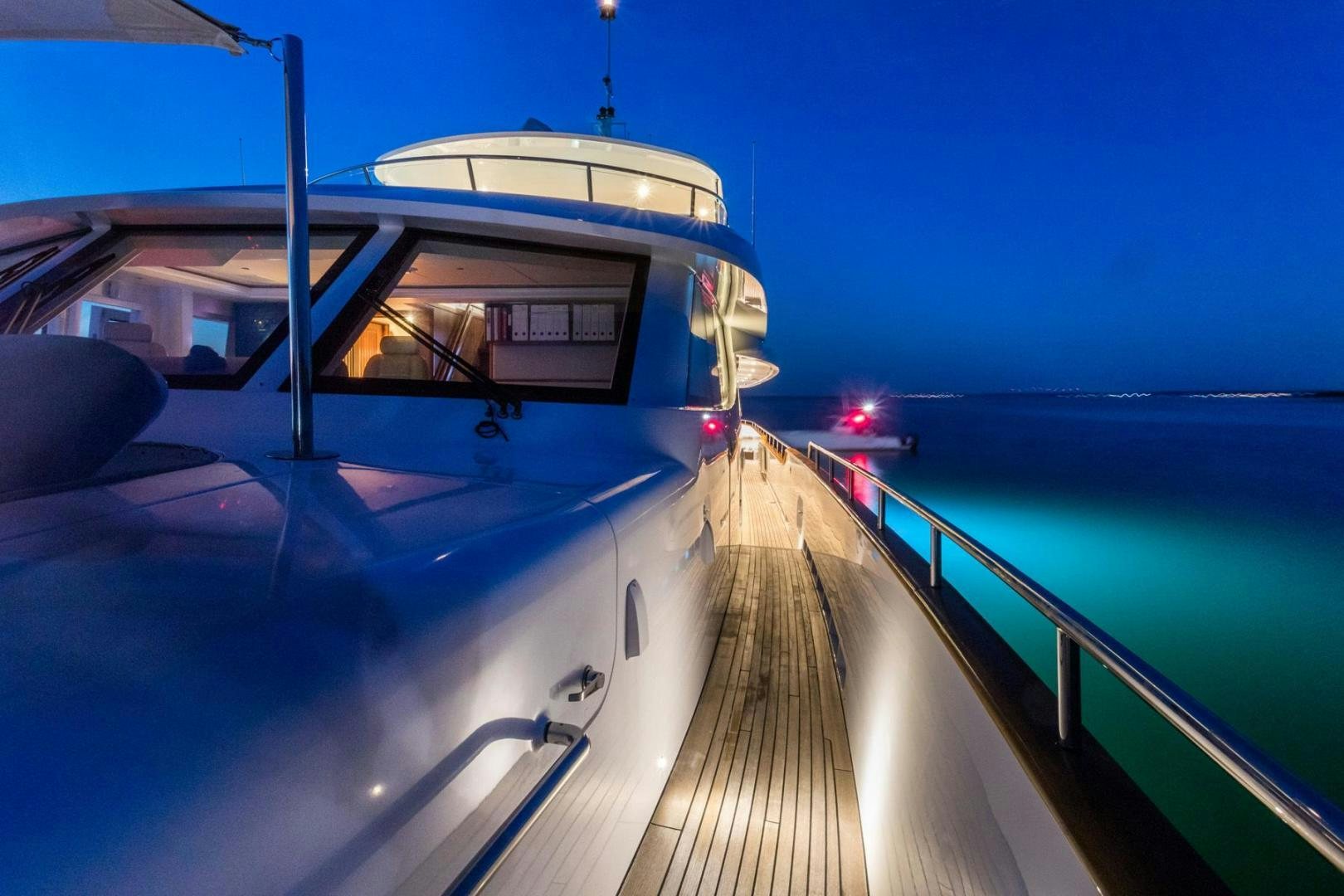 a train on the railway tracks aboard PURA VIDA Yacht for Sale