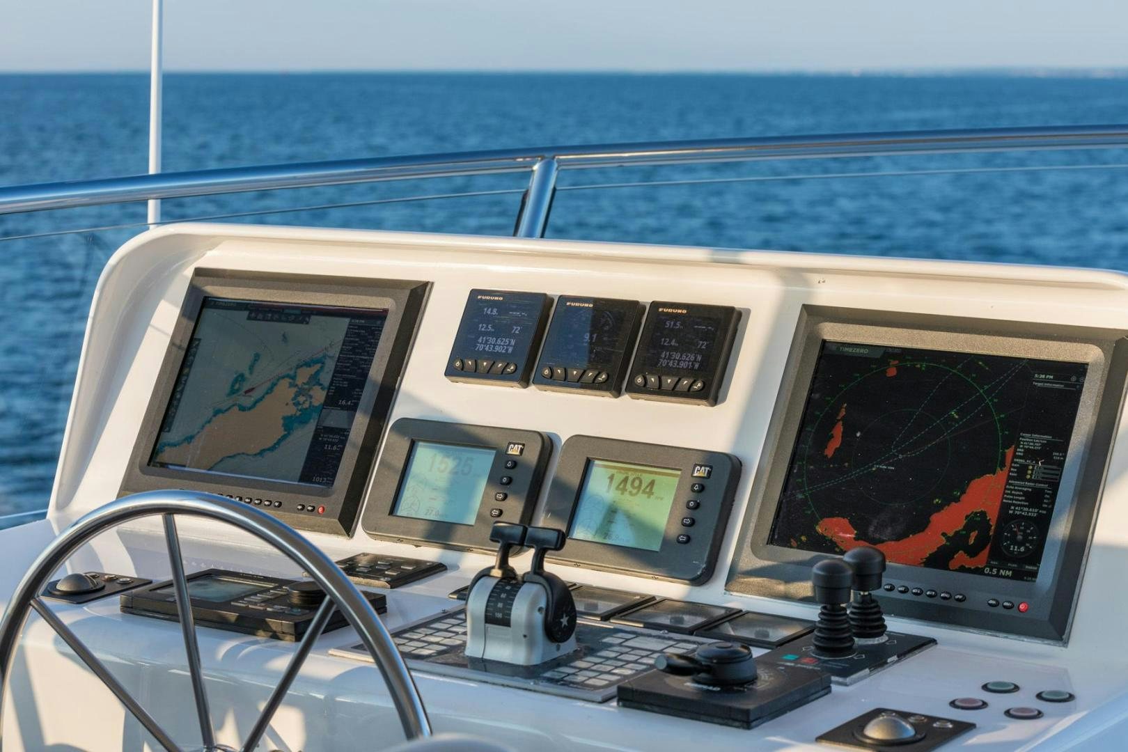 a close-up of a computer aboard PURA VIDA Yacht for Sale