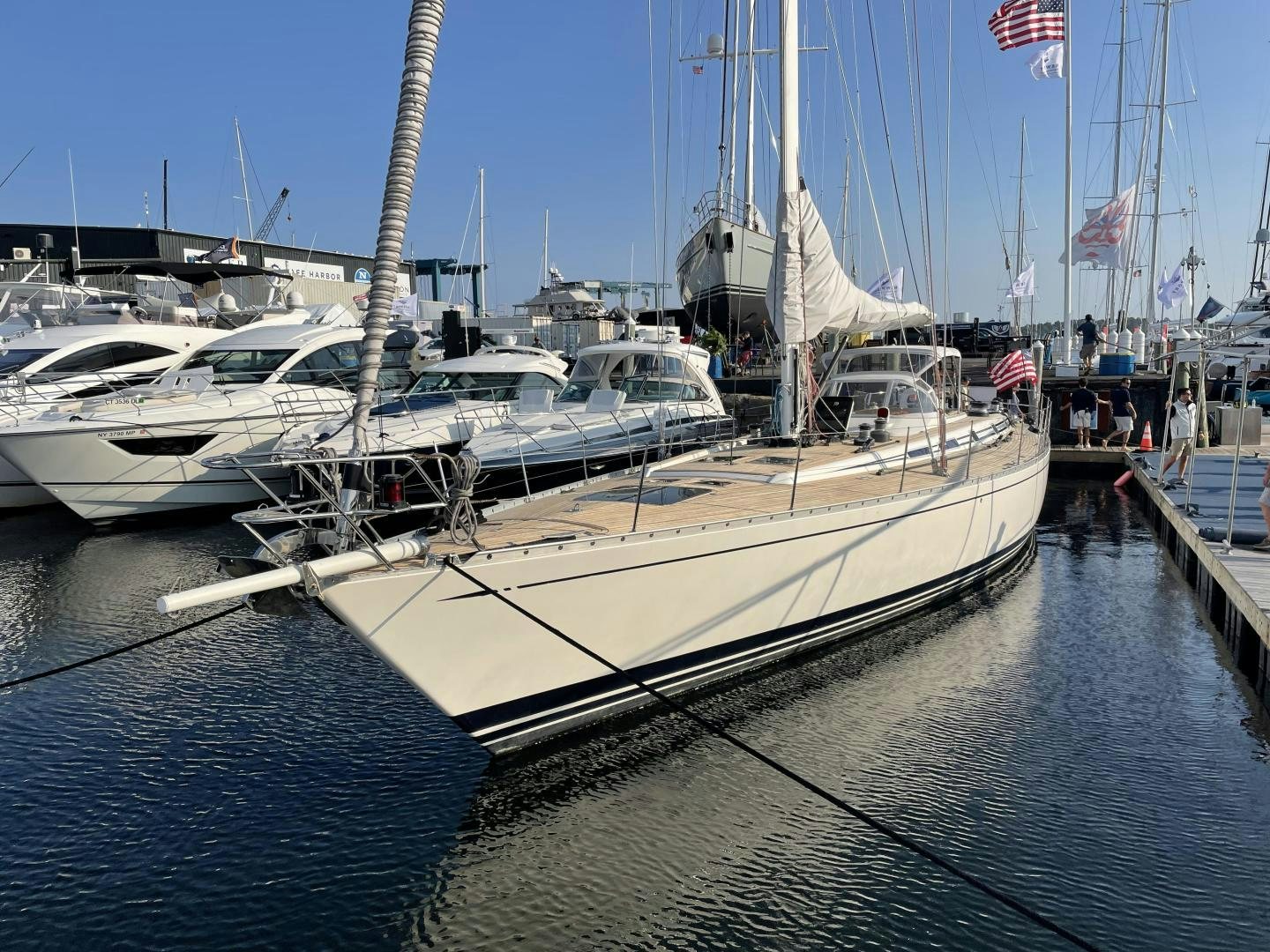 several boats docked at a pier aboard DISCO LEMONADE Yacht for Sale