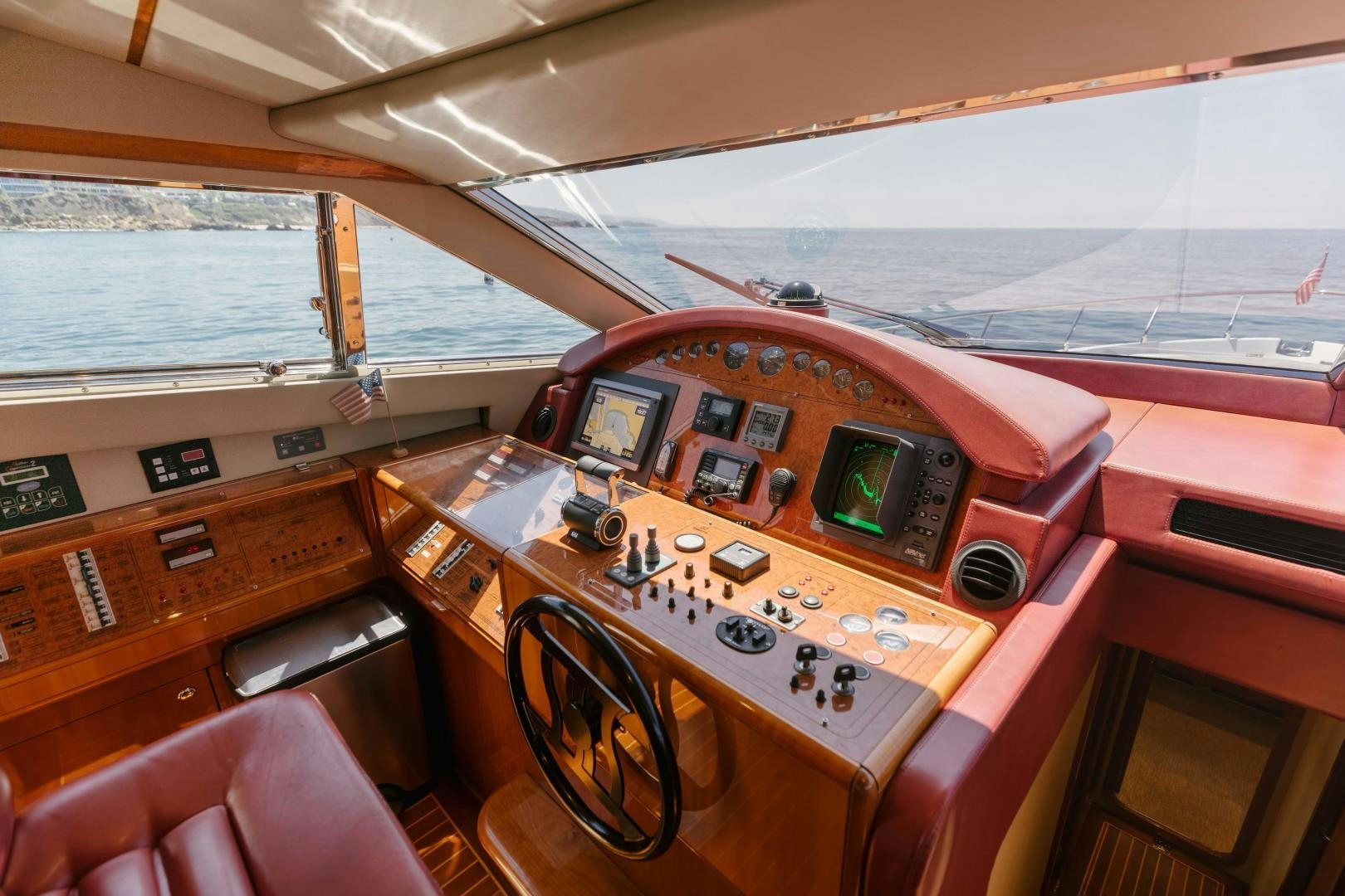 a cockpit of an airplane aboard LIVING LIFE Yacht for Sale