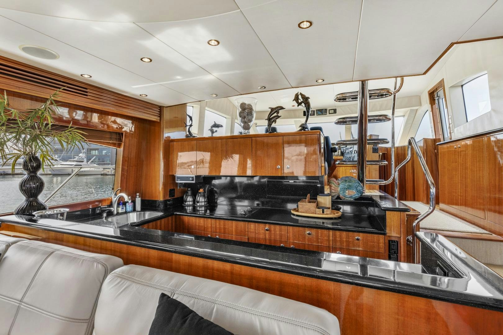 a kitchen with a large sink aboard RILASSARI Yacht for Sale