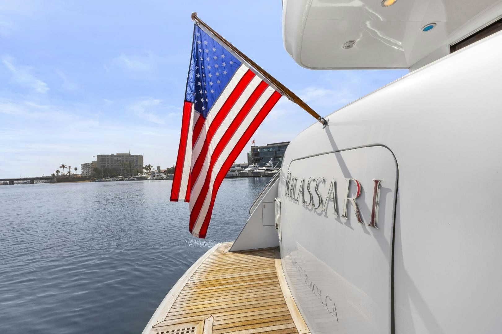 a flag on a boat aboard RILASSARI Yacht for Sale