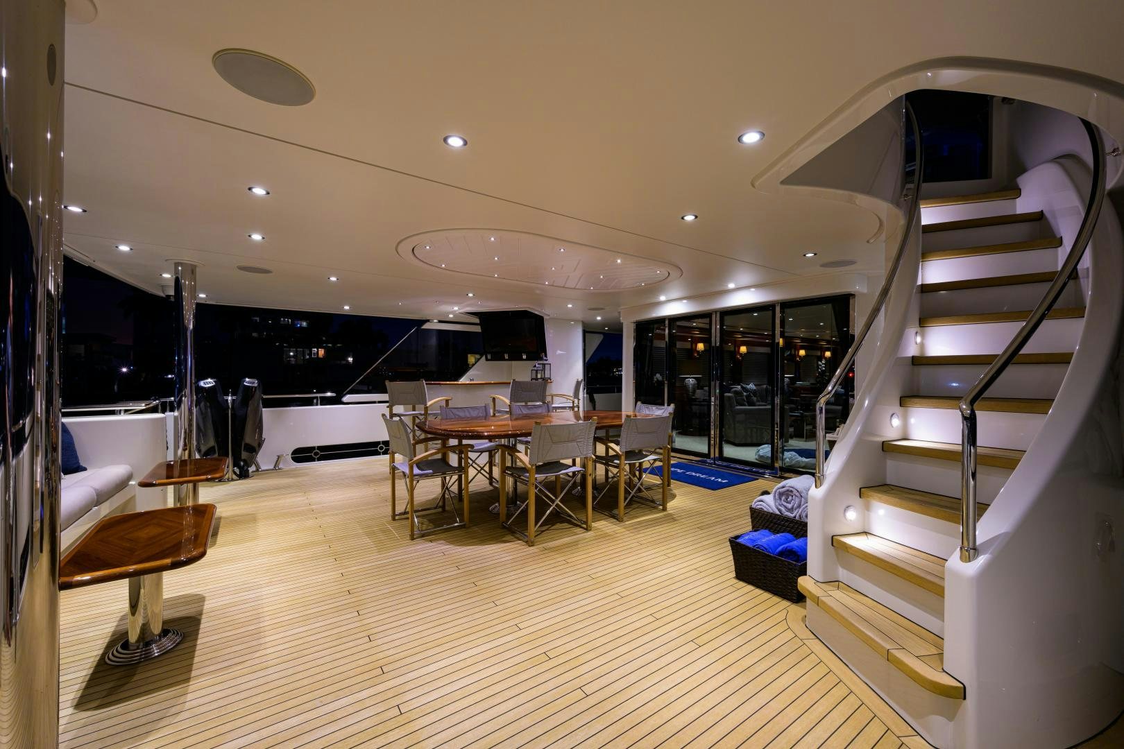 a room with a staircase and a staircase aboard LADY JJ Yacht for Sale