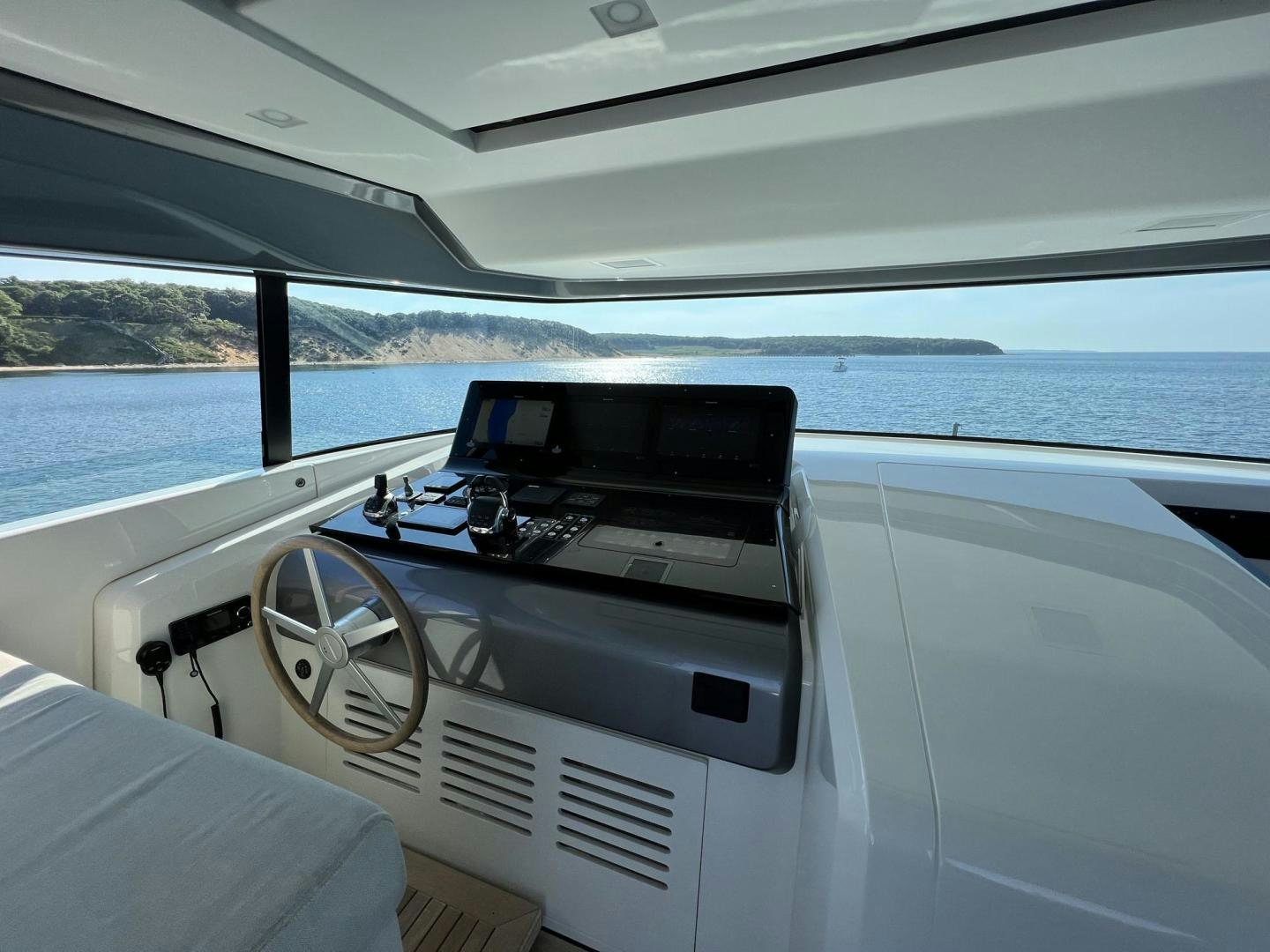 the interior of a car aboard Twenty One Yacht for Sale