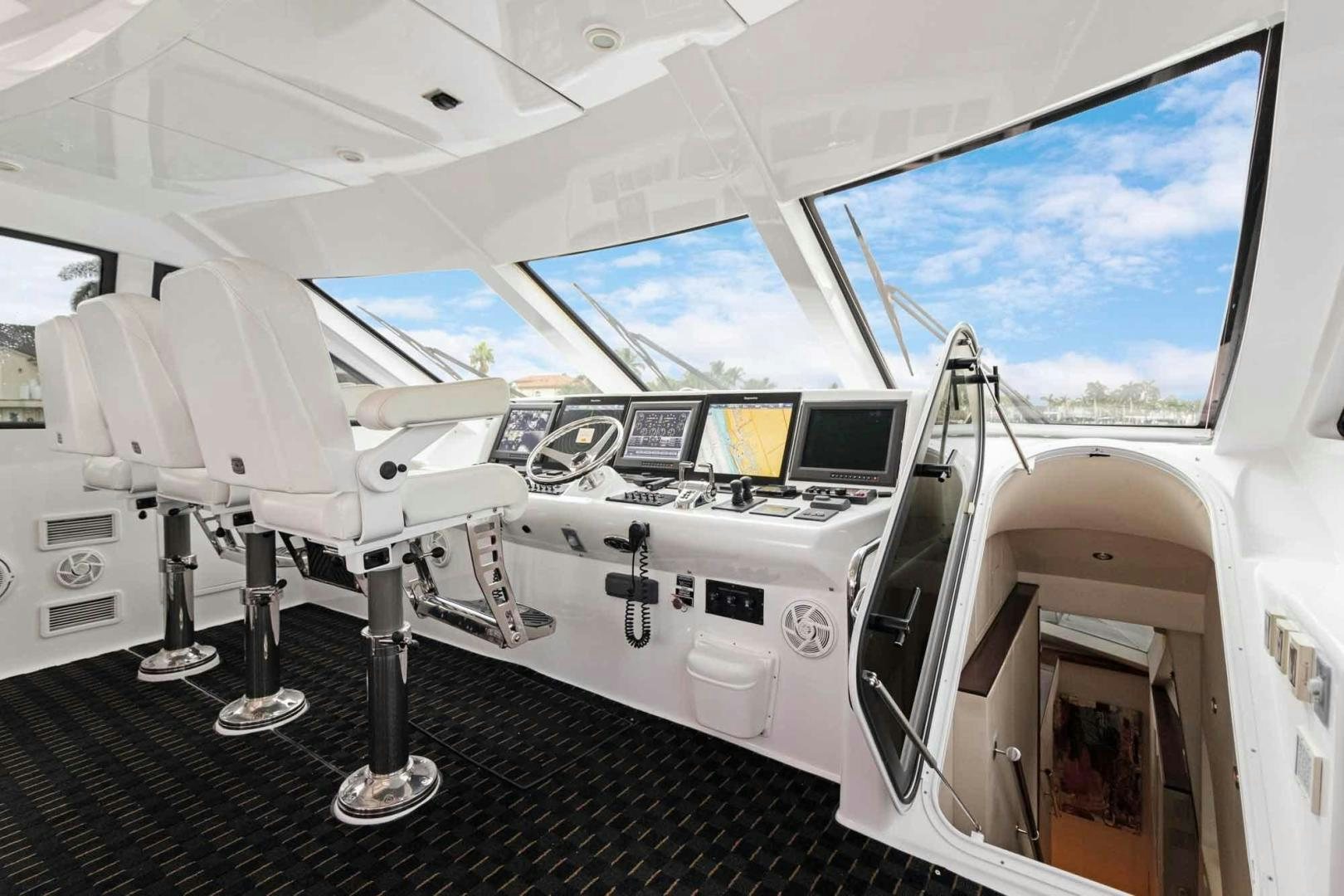 inside of a space ship aboard SEMPER FI Yacht for Sale