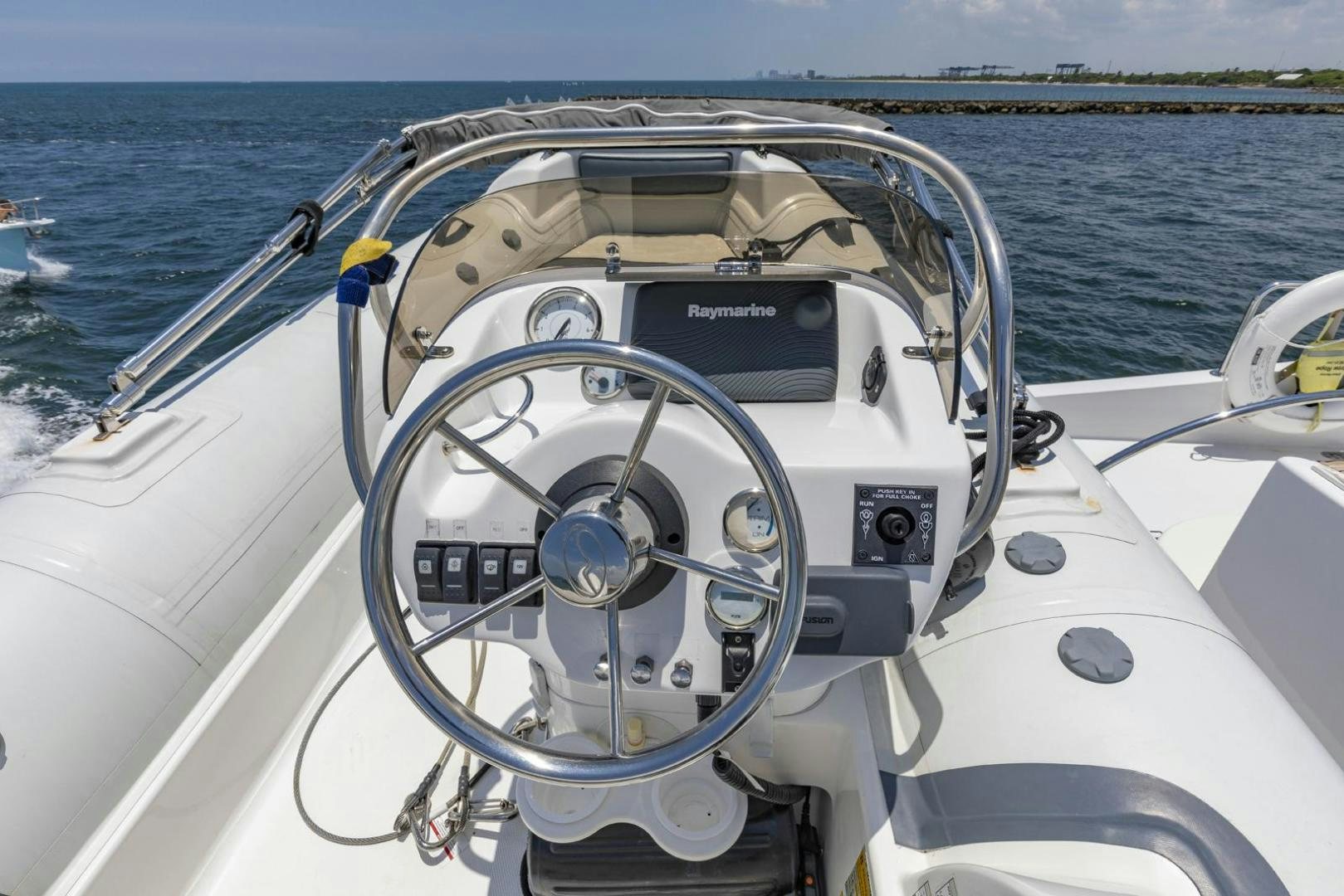 the front of a boat aboard SEMPER FI Yacht for Sale