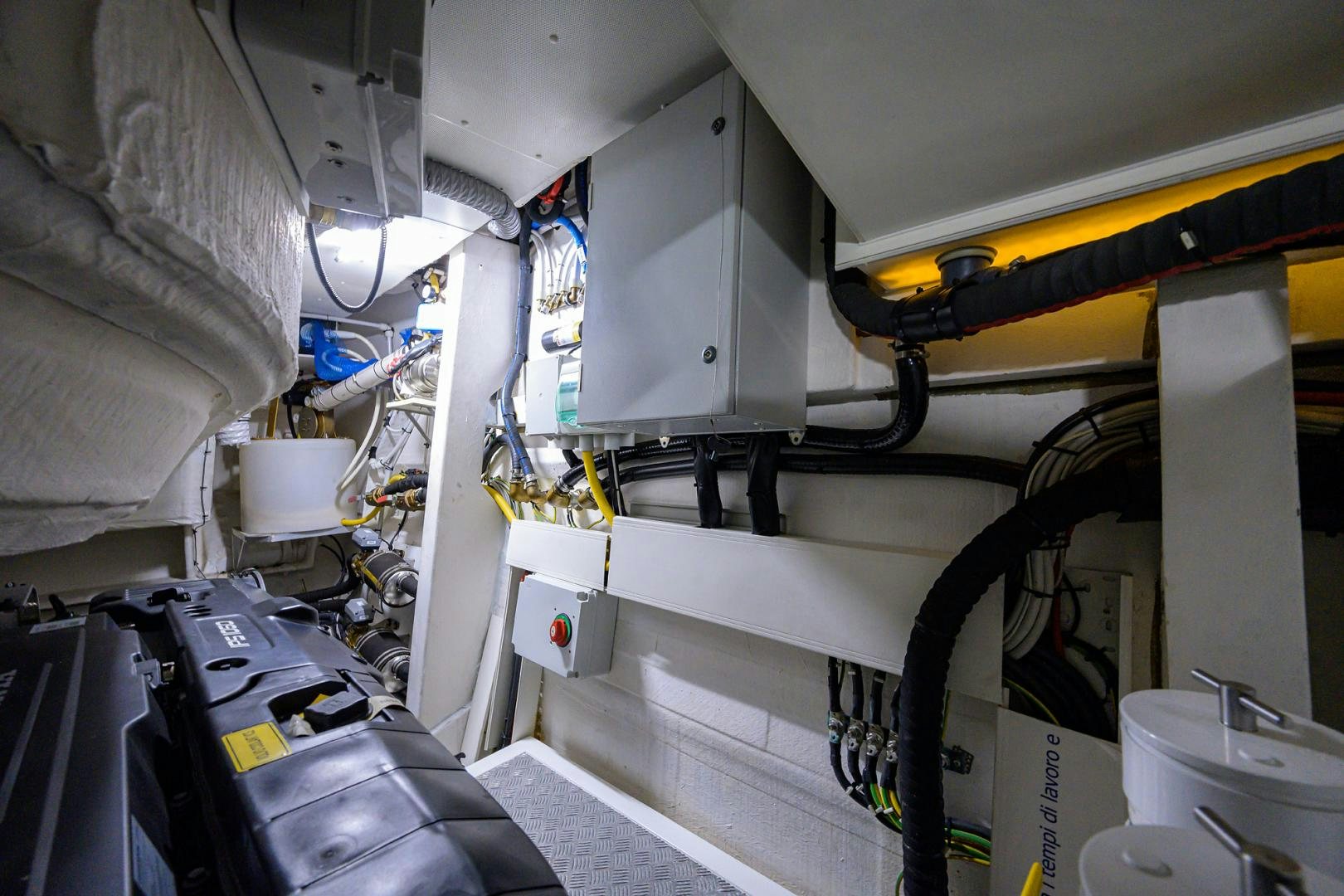 a large room with machinery aboard CRIMSON Yacht for Sale