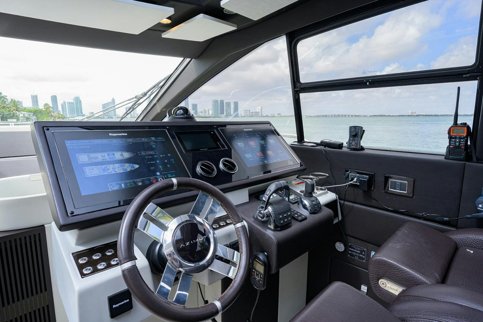 inside of a car aboard CRIMSON Yacht for Sale