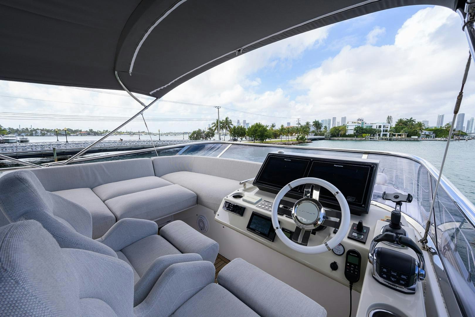 inside of a car aboard CRIMSON Yacht for Sale
