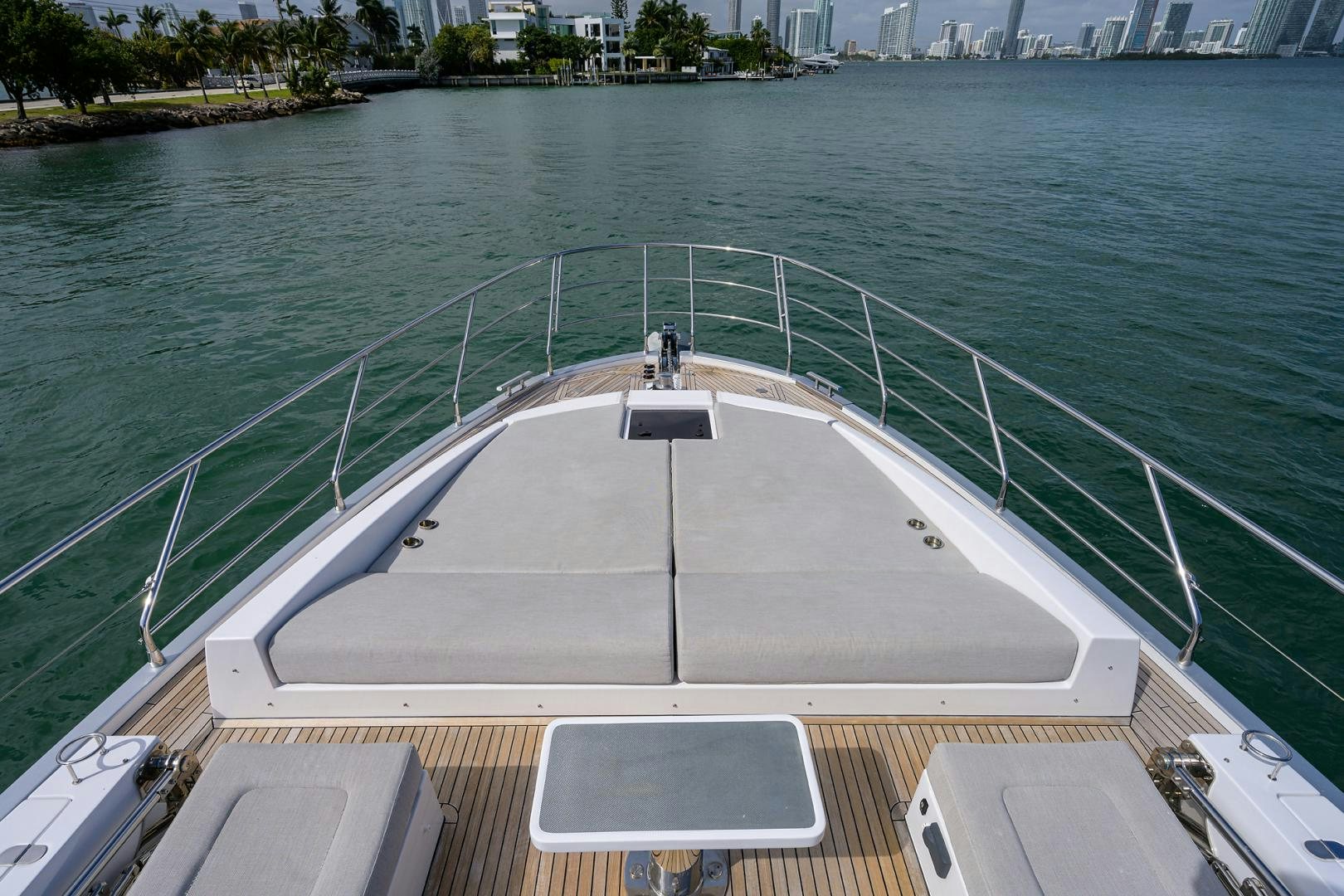a person standing on a boat aboard CRIMSON Yacht for Sale