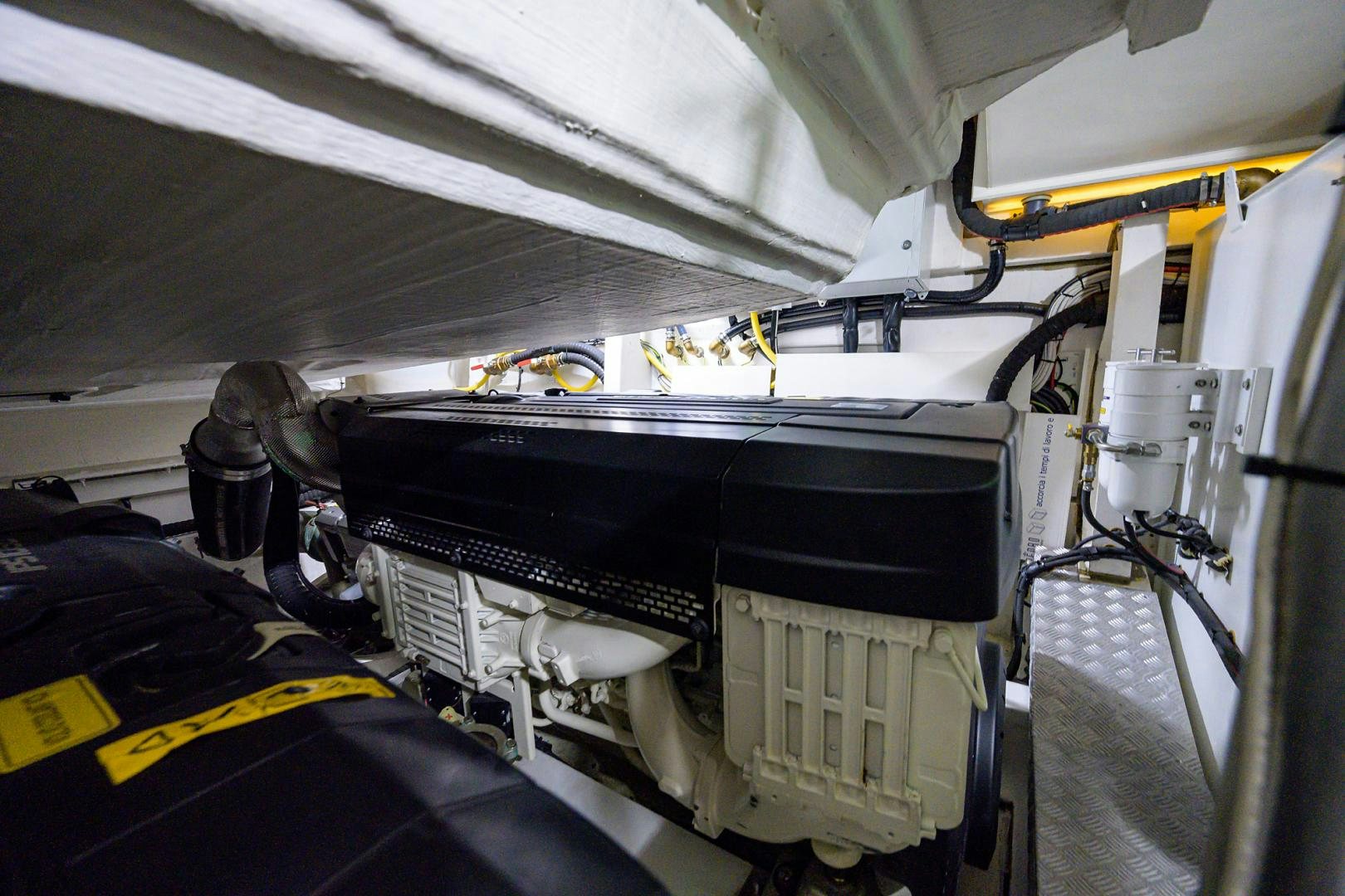 a car with a hood open aboard CRIMSON Yacht for Sale