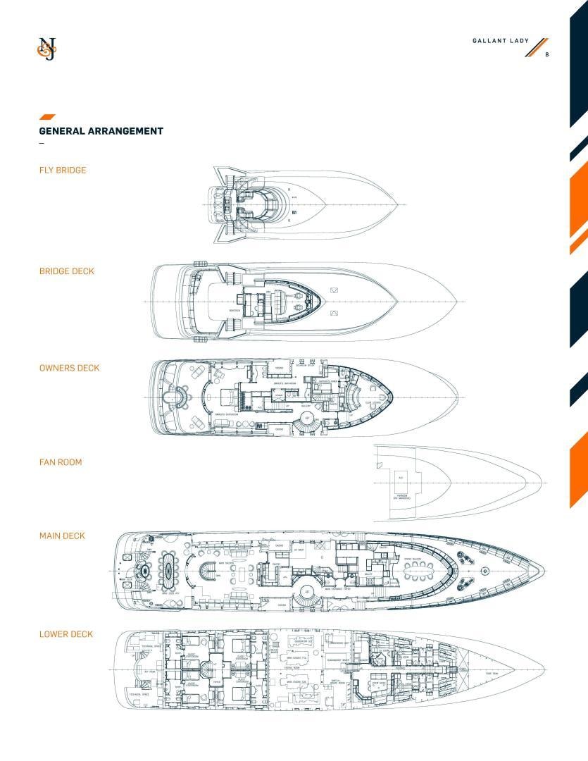 diagram aboard GALLANT LADY Yacht for Sale