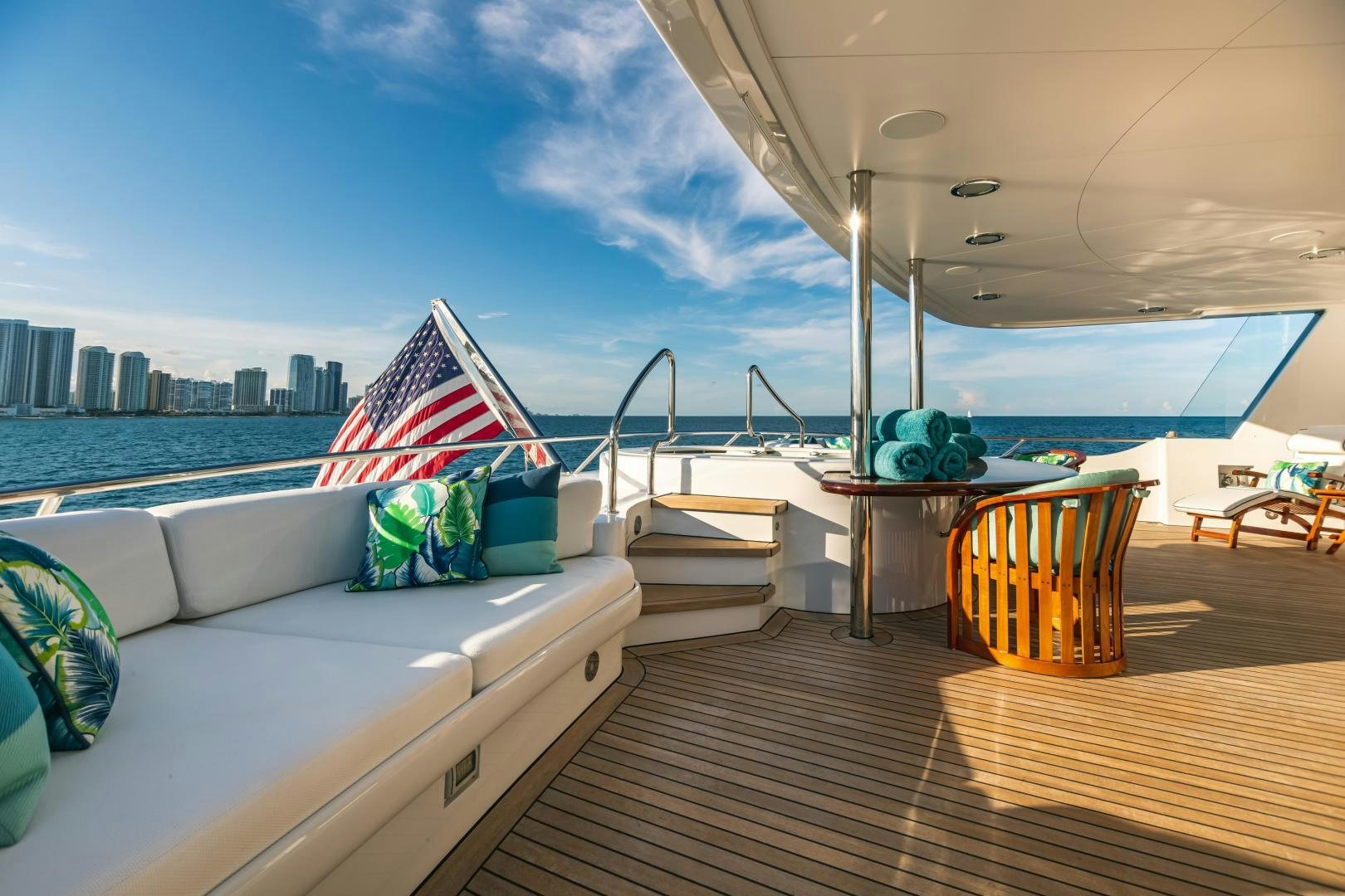 a boat on a deck aboard GALLANT LADY Yacht for Sale