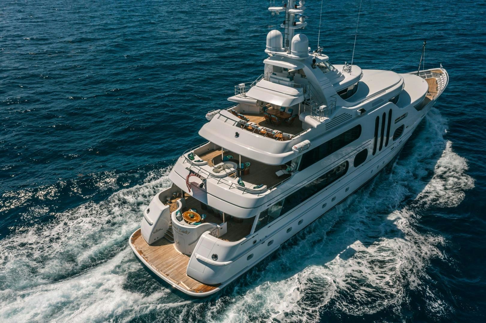 a military ship on the water aboard GALLANT LADY Yacht for Sale