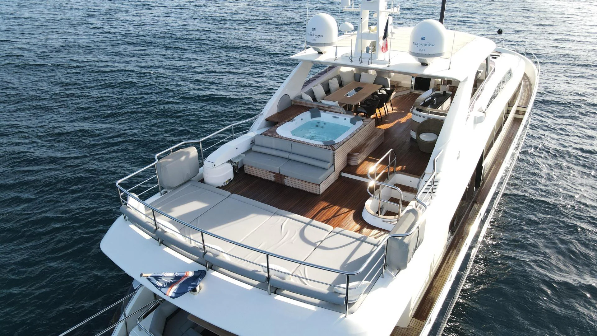 a boat on the water aboard M/Y FLY Yacht for Sale