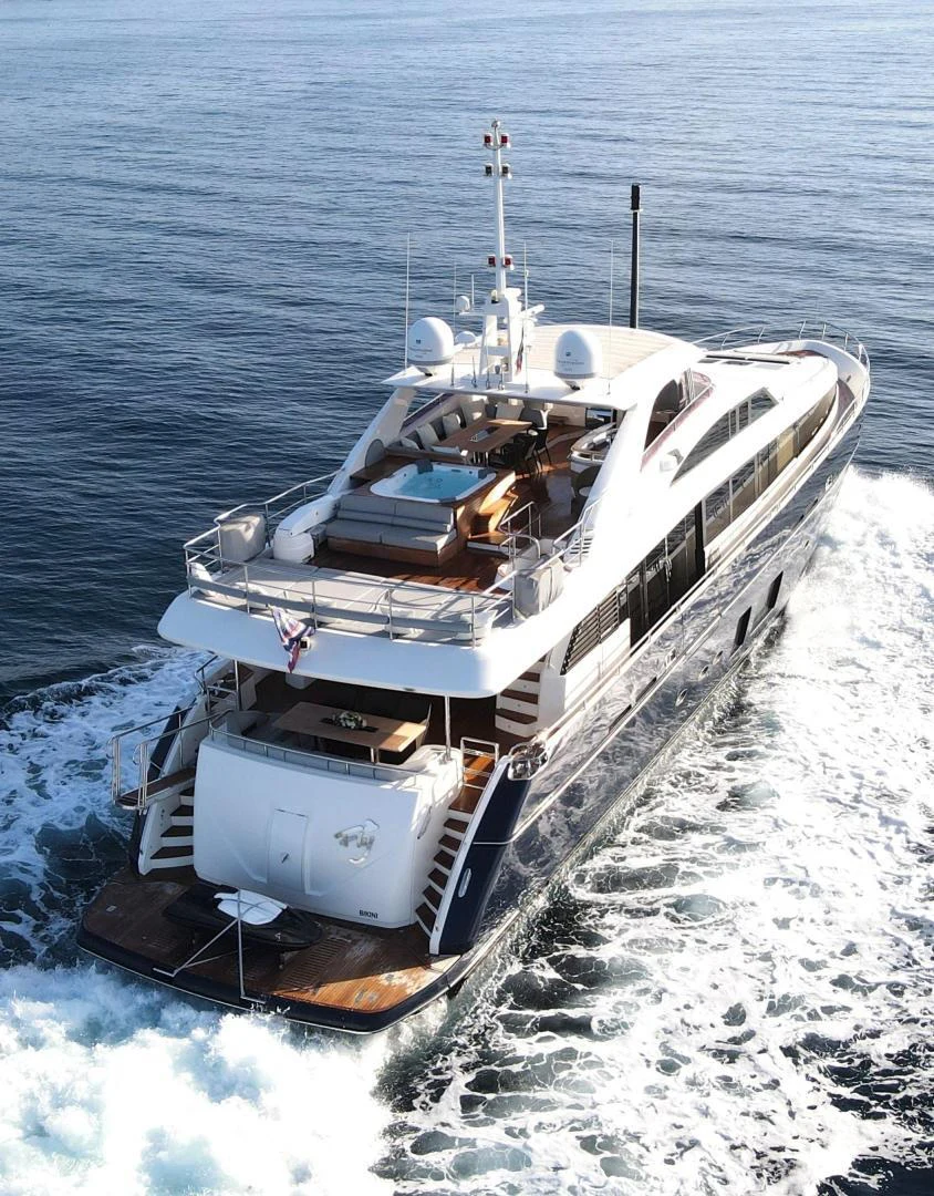 a military ship in the water aboard M/Y FLY Yacht for Sale