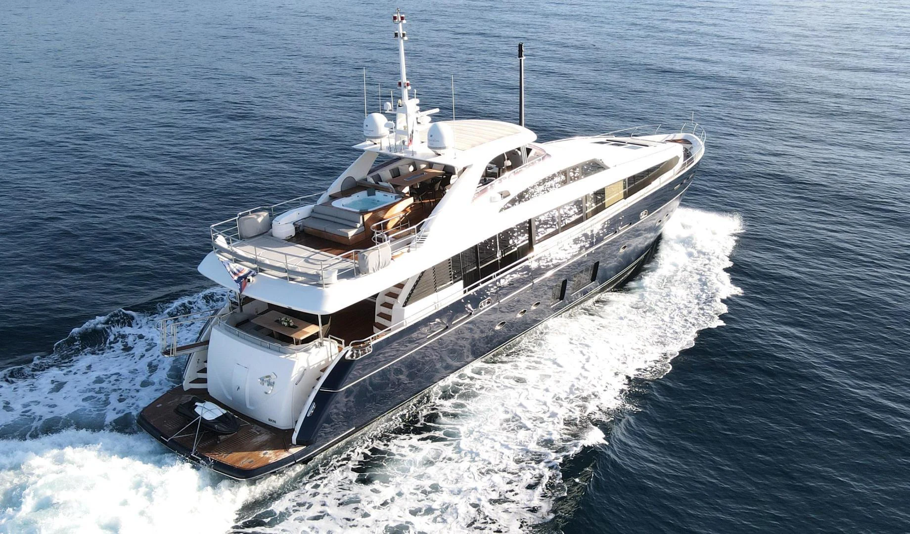 a ship on the water aboard M/Y FLY Yacht for Sale