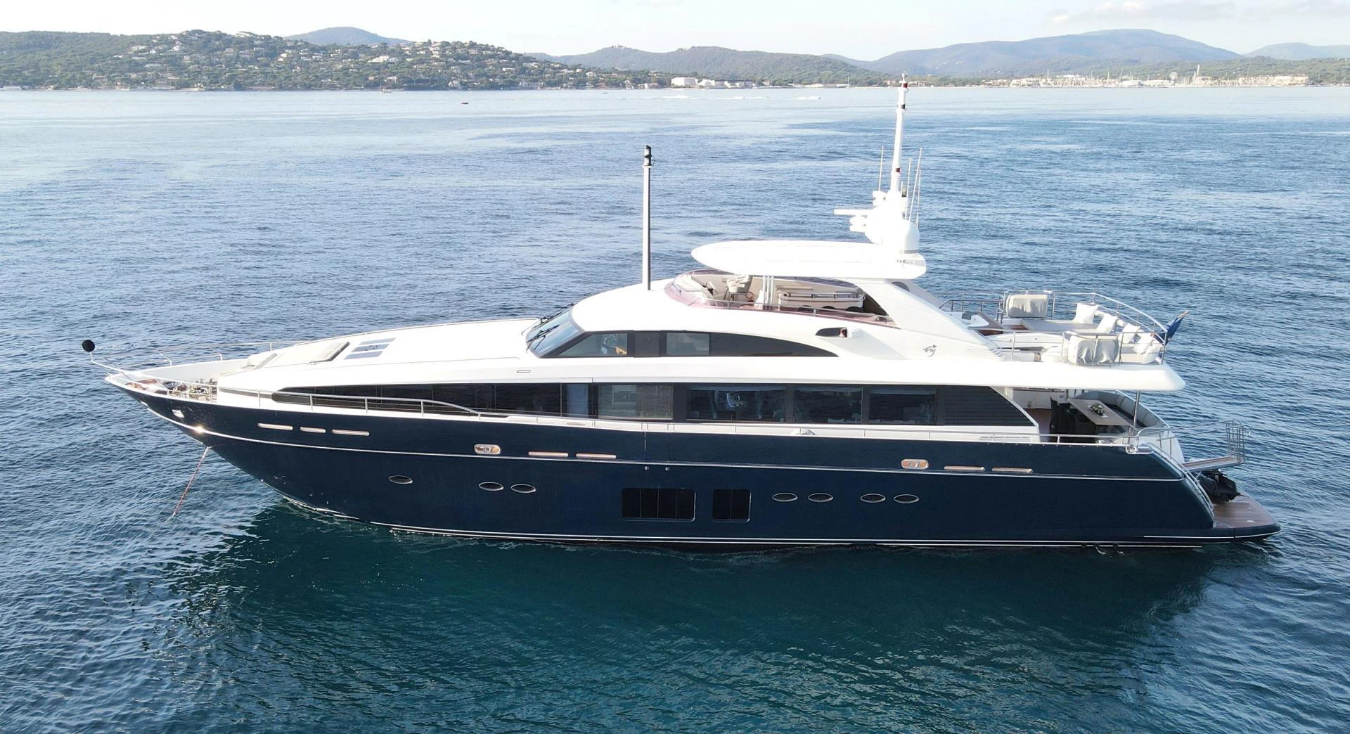 a boat on the water aboard M/Y FLY Yacht for Sale