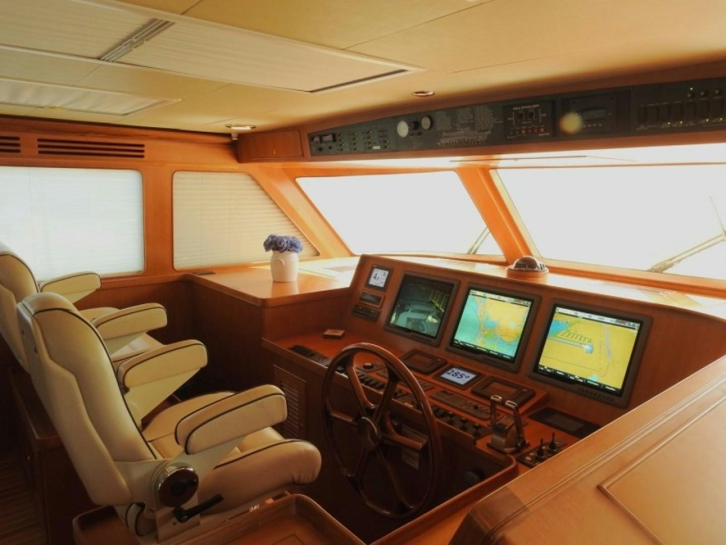 inside of a control room aboard AGAVE Yacht for Sale
