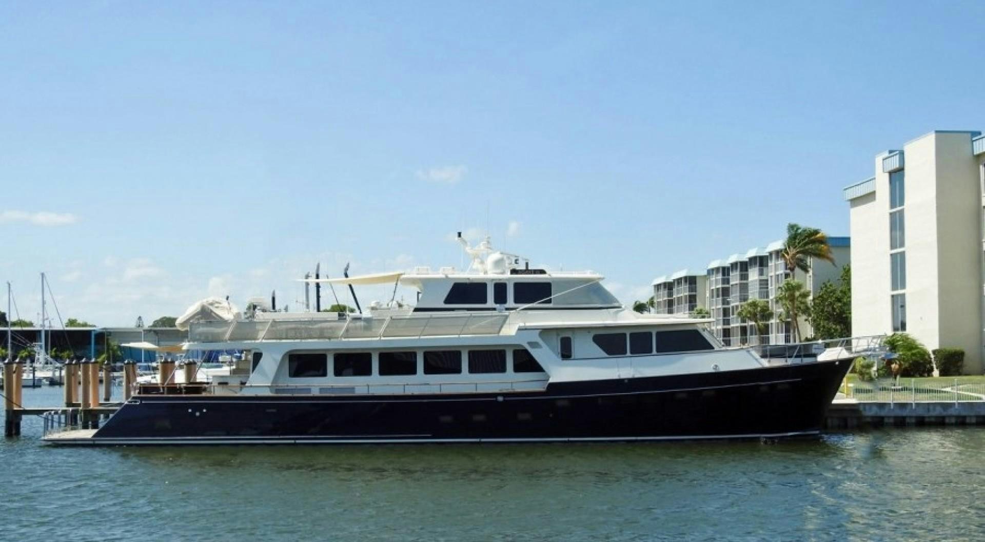 a large boat in the water aboard AGAVE Yacht for Sale